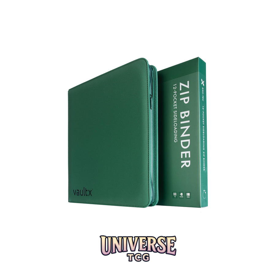 12-Pocket Exo-Tec Zip Binder Metallic Green