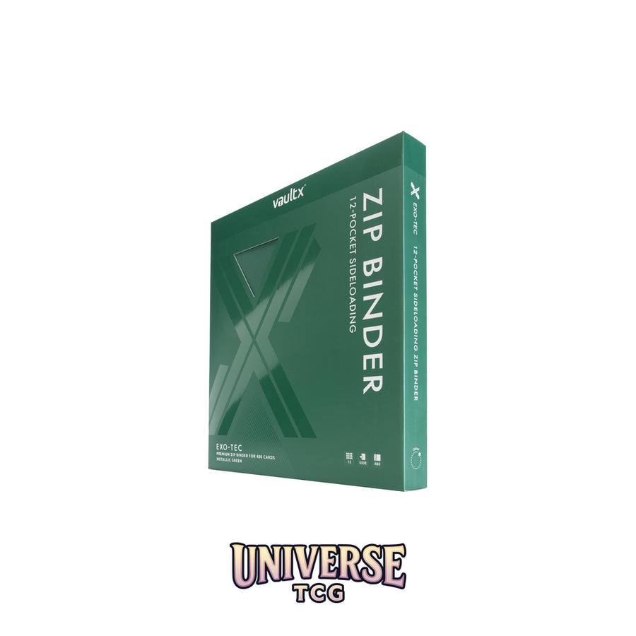 12-Pocket Exo-Tec Zip Binder Metallic Green