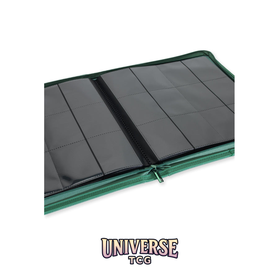 12-Pocket Exo-Tec Zip Binder Metallic Green