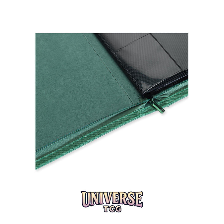12-Pocket Exo-Tec Zip Binder Metallic Green