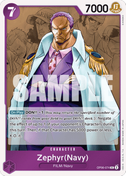 Zephyr (Navy) (OP06-074) - Wings of the Captain (Rare) [OP06-074]