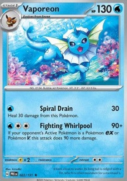 Vaporeon - Prismatic Evolutions (Rare) [PRE-022]