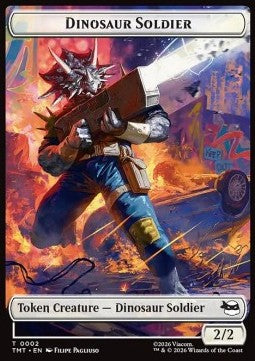 Dinosaur Soldier Token (W 2/2) // Food Token - Teenage Mutant Ninja Turtles: Tokens (Token) [TTMT-T 2/8]