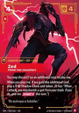 Zed, From the Shadows (V.1 - Epic) - Vendetta (Epic) [VEN-023]