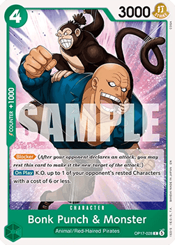 Bonk Punch & Monster (OP17-028) - The World’s Strongest Warriors (Common) [OP17-028]