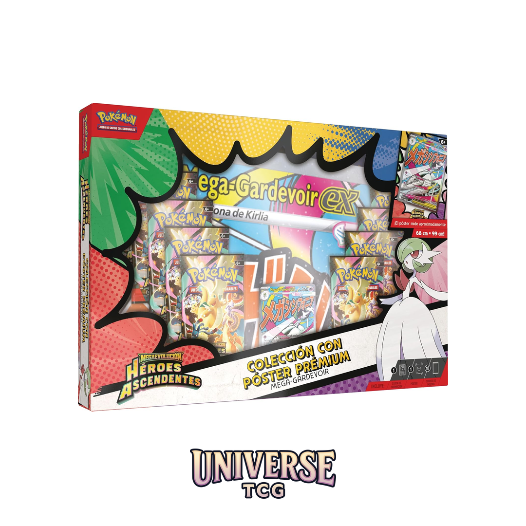 Pokémon trading card game packaging with Ega-Gardevoir EX and other cards on a white background