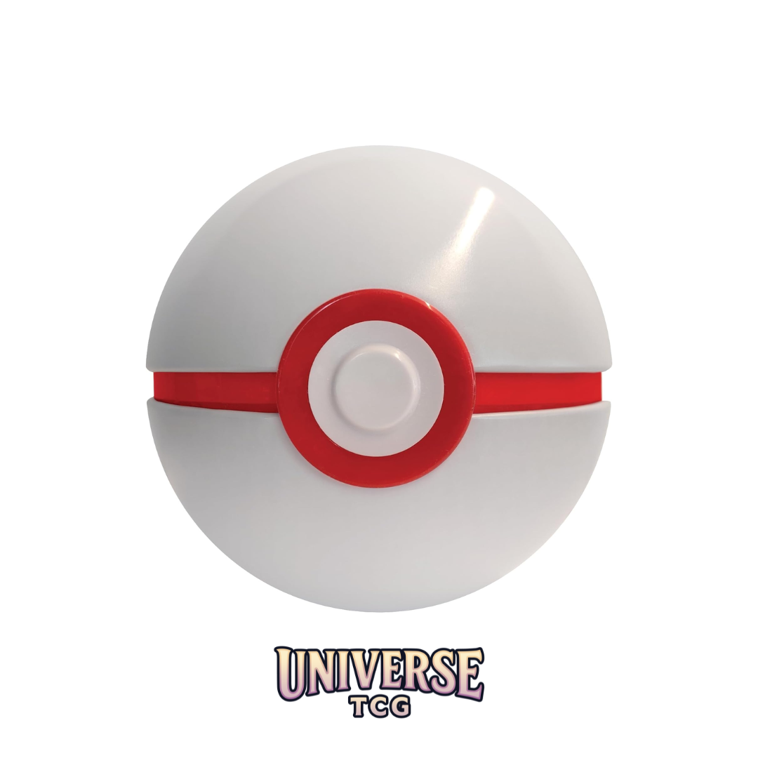 White and red Poké Ball with 'UNIVERSE TCG' logo on a white background Premier Ball Honor Ball