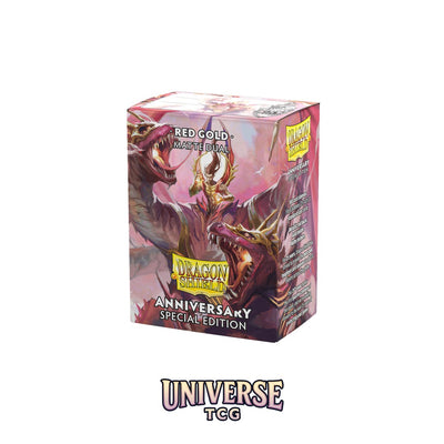 Arcane Tinmen DS - Standard Dual Sleeves: Pomegranate & Gold [Matte] (100 Sleeves)