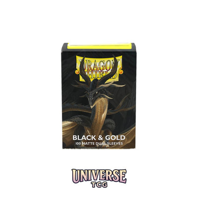 Arcane Tinmen DS - Standard Dual Sleeves: Black & Gold [Matte] (100 Sleeves)