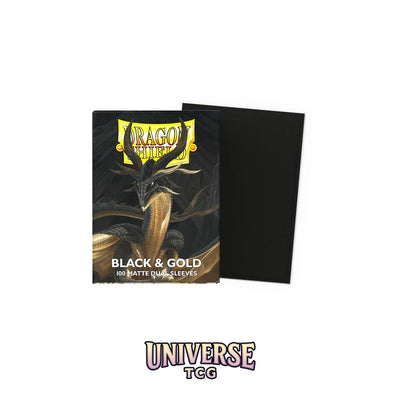 Arcane Tinmen DS - Standard Dual Sleeves: Black & Gold [Matte] (100 Sleeves)