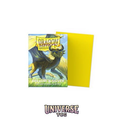 Arcane Tinmen DS - Standard Dual Sleeves: Yellow & Silver [Matte] (100 Sleeves)