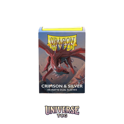 Arcane Tinmen DS - Standard Dual Sleeves: Crimson & Silver [Matte] (100 Sleeves)