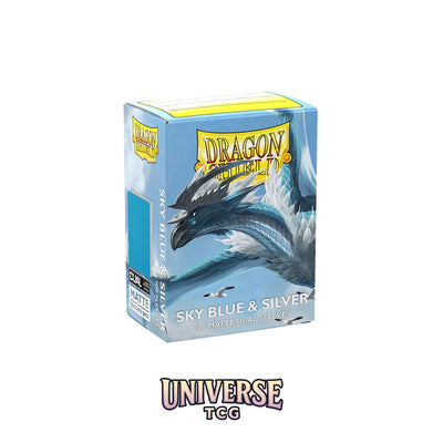 Arcane Tinmen DS - Standard Dual Sleeves: Sky Blue & Silver [Matte] (100 Sleeves)