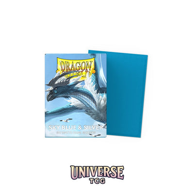 Arcane Tinmen DS - Standard Dual Sleeves: Sky Blue & Silver [Matte] (100 Sleeves)