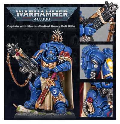 Captain in Gravis Armour with Master-Crafted Heavy Bolt Rifle (Black Templars)