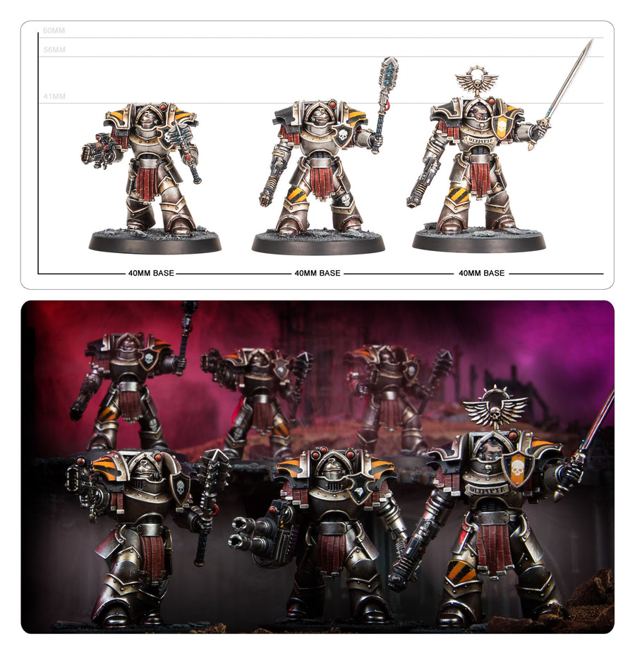 Cataphractii Terminators con Volkite Chargers y Power Mauls
