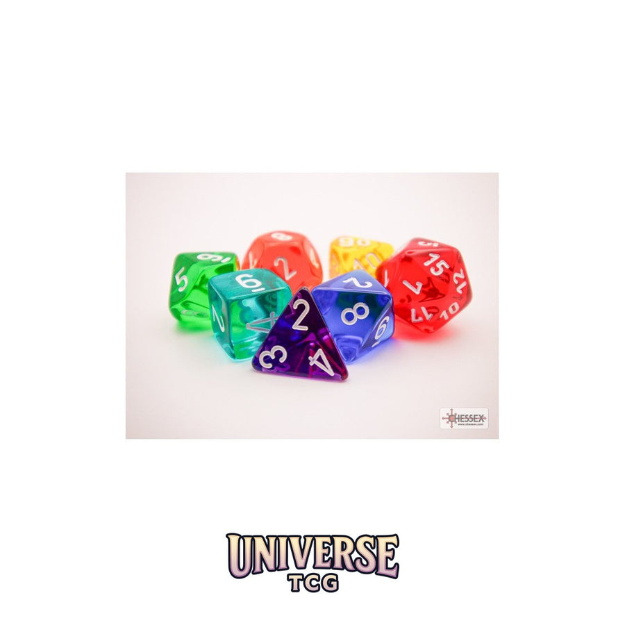 Chessex: Prism Translucent GM & Beginner Player Polyhedral 7-Die Set