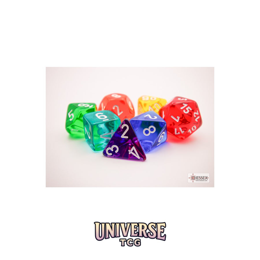 Chessex: Prism Translucent GM & Beginner Player Polyhedral 7-Die Set