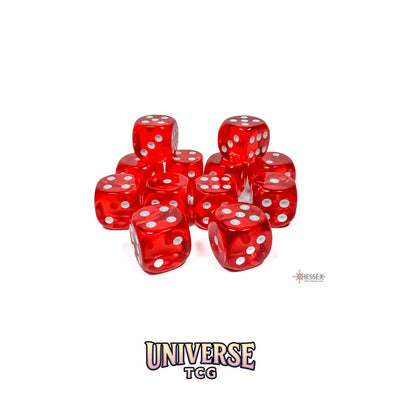 Chessex: Translucent Red/white 16mm d6 Dice Block (12 dice)