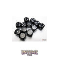 Chessex: Opaque Black/white 16mm d6 Dice Block (12 dice)