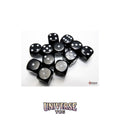 Chessex: Opaque Black/white 16mm d6 Dice Block (12 dice)