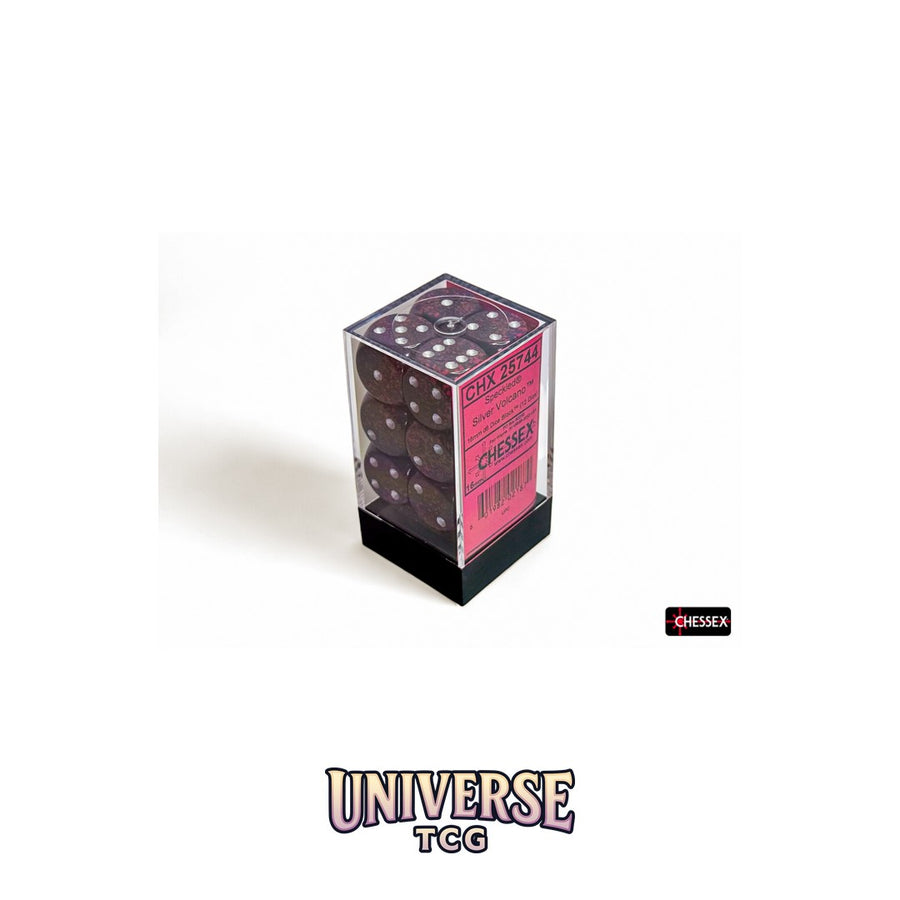 Chessex: Speckled Silver Volcano 16mm d6 Dice Block (12 dice)