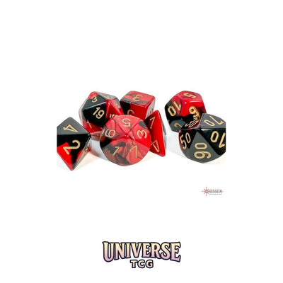 Chessex: Gemini Black-Red/gold Polyhedral 7-Dice Set