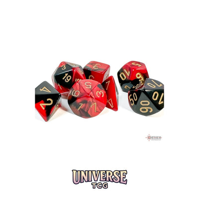 Chessex: Gemini Black-Red/gold Polyhedral 7-Dice Set