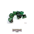 Chessex: Gemini Black-Green/gold Polyhedral 7-Dice Set