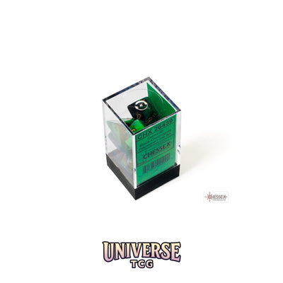 Chessex: Gemini Black-Green/gold Polyhedral 7-Dice Set