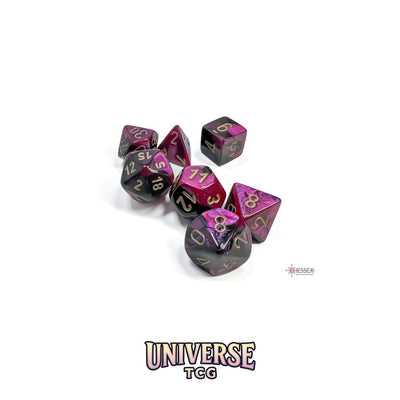 Chessex: Gemini Black-Purple/gold Polyhedral 7-Dice Set