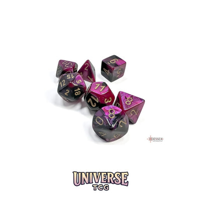 Chessex: Gemini Black-Purple/gold Polyhedral 7-Dice Set