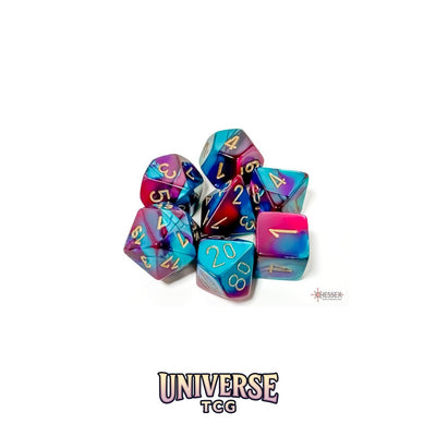 Chessex: Gemini Purple-Teal/gold Polyhedral 7-Dice Set
