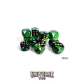 Chessex: Gemini Black-Green/gold 16mm d6 Dice Block (12 dice)