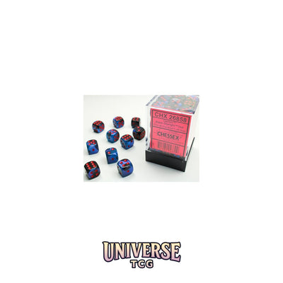Chessex: Gemini Black-Starlight/red 12mm d6 Dice Block (36 dice)