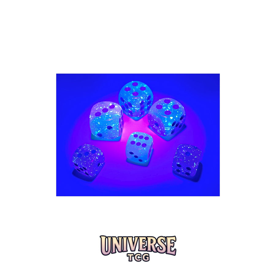 Chessex: Gemini Gel Green-Pink/blue Luminary 12mm d6 Dice Block (36 dice)
