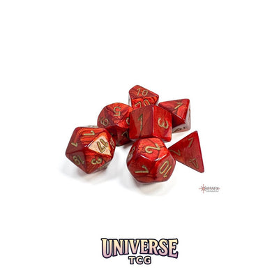 Chessex: Scarab Scarlet/gold Polyhedral 7-Dice Set
