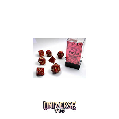 Chessex: Scarab Scarlet/gold Polyhedral 7-Dice Set