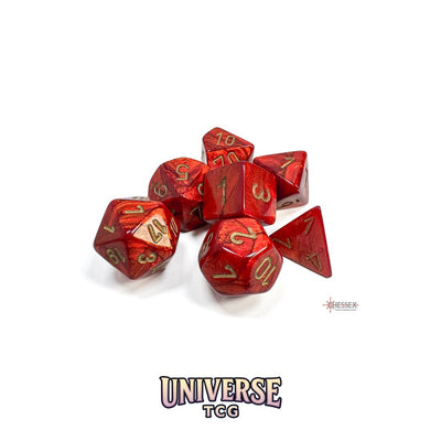 Chessex: Scarab Scarlet/gold Polyhedral 7-Dice Set