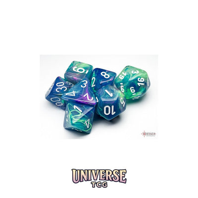 Chessex: Festive Waterlily/white Polyhedral 7-Dice Set
