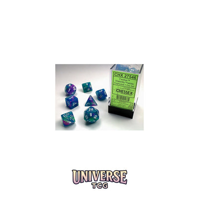 Chessex: Festive Waterlily/white Polyhedral 7-Dice Set