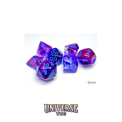 Chessex: Nebula Nocturnal/blue Luminary Polyhedral 7-Dice Set
