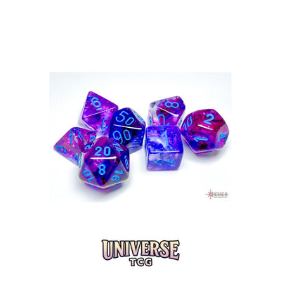 Chessex: Nebula Nocturnal/blue Luminary Polyhedral 7-Dice Set