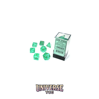 Chessex: Borealis Light Green/gold Luminary Polyhedral 7-Dice Set