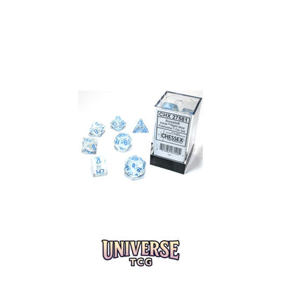 Chessex: Borealis Icicle/light blue Luminary Polyhedral 7-Dice Set