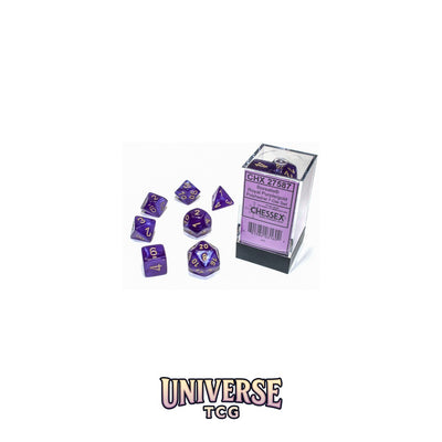 Chessex: Borealis Royal Purple/gold Luminary Polyhedral 7-Dice Set