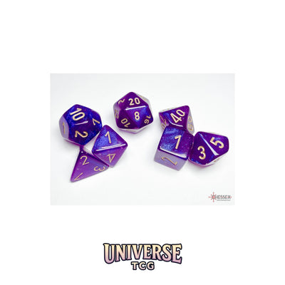 Chessex: Borealis Royal Purple/gold Luminary Polyhedral 7-Dice Set