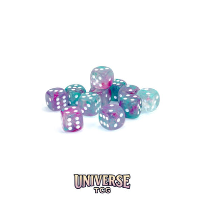 Chessex Nebula Wisteria/white Luminary 16mm d6 Dice Block (12 dice)