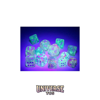 Chessex Nebula Wisteria/white Luminary 16mm d6 Dice Block (12 dice)