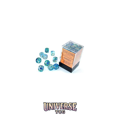 Chessex: Nebula Oceanic/gold Luminary 12mm d6 Dice Block (36 dice)